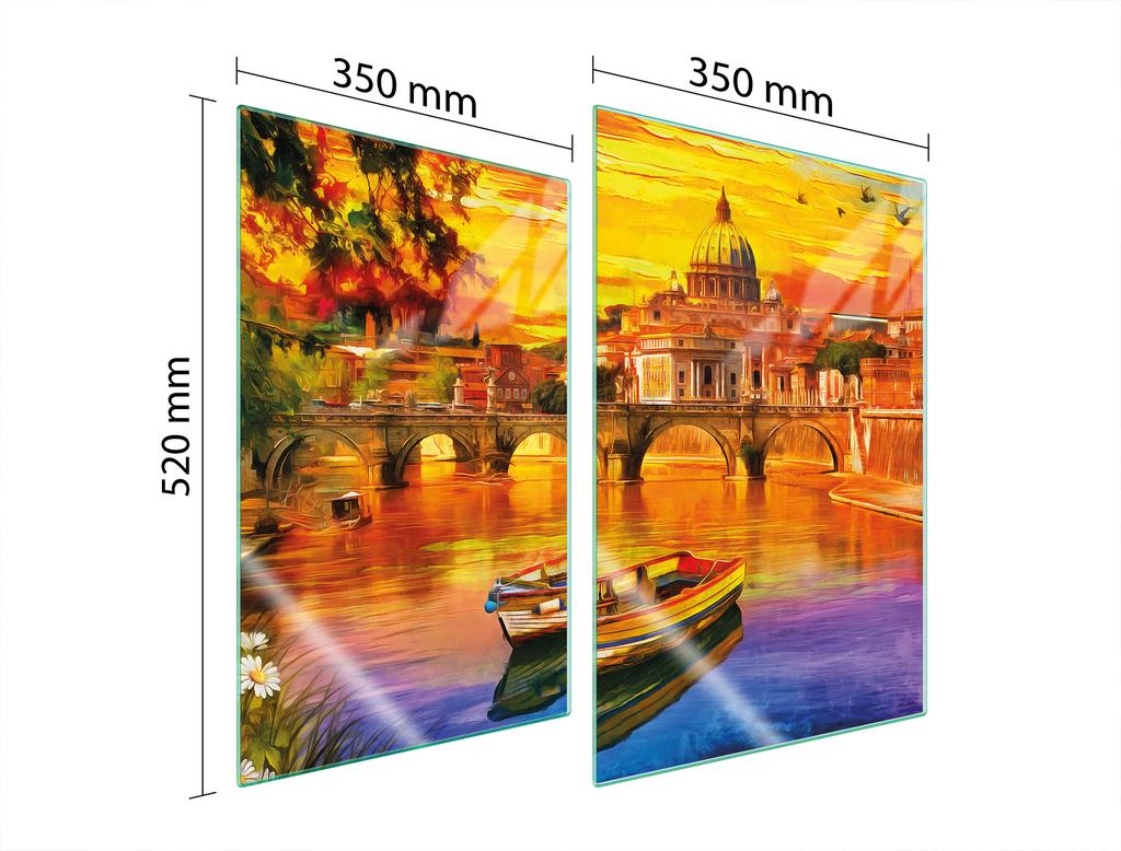 SZKLANA PŁYTA OCHRONNA DO KUCHNI 2x35x52 ŁÓDKA