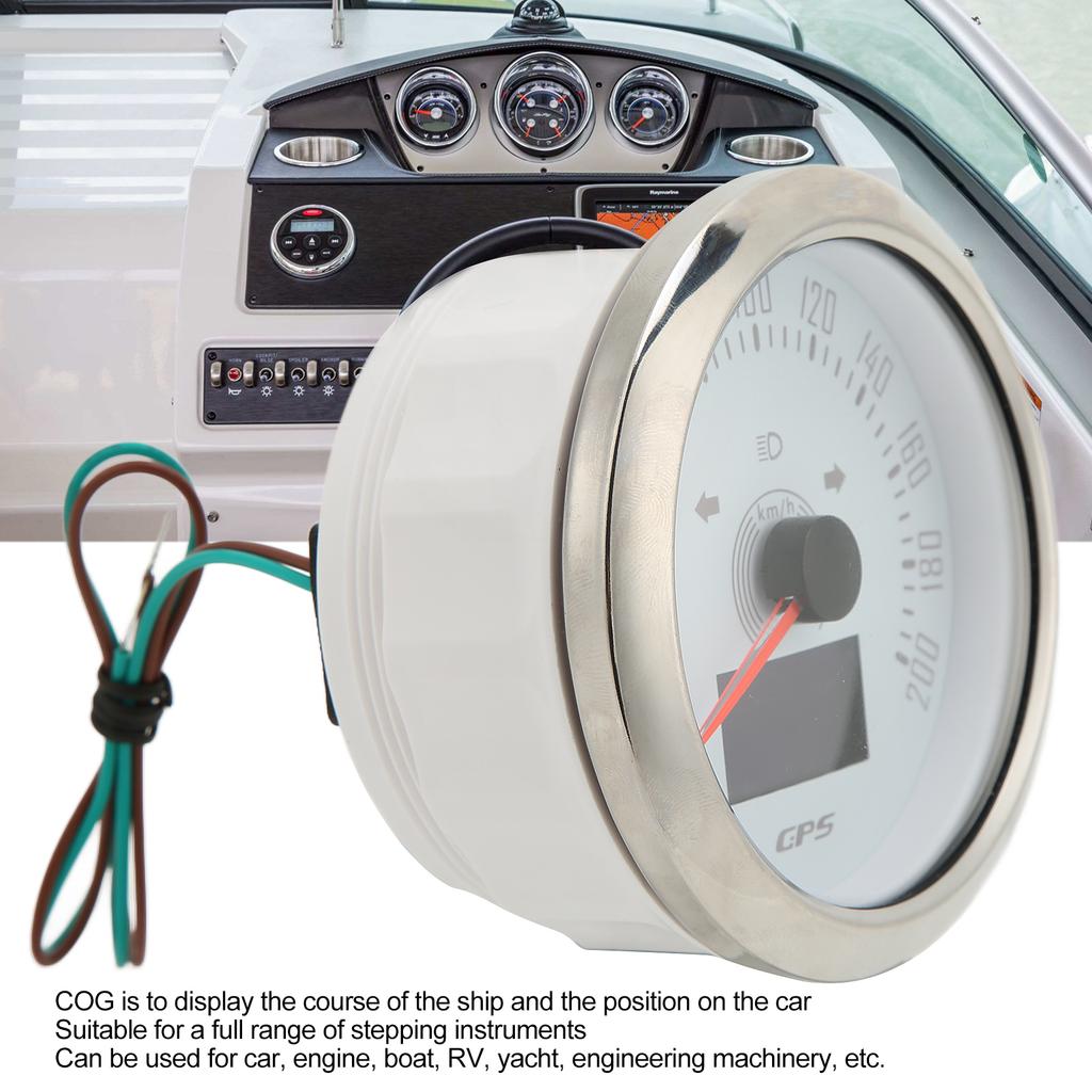 85mm GPS Speedometer with Turn Signal Light 0‑200KMCelsiusH   7 Color Backlit for Car RV Ship