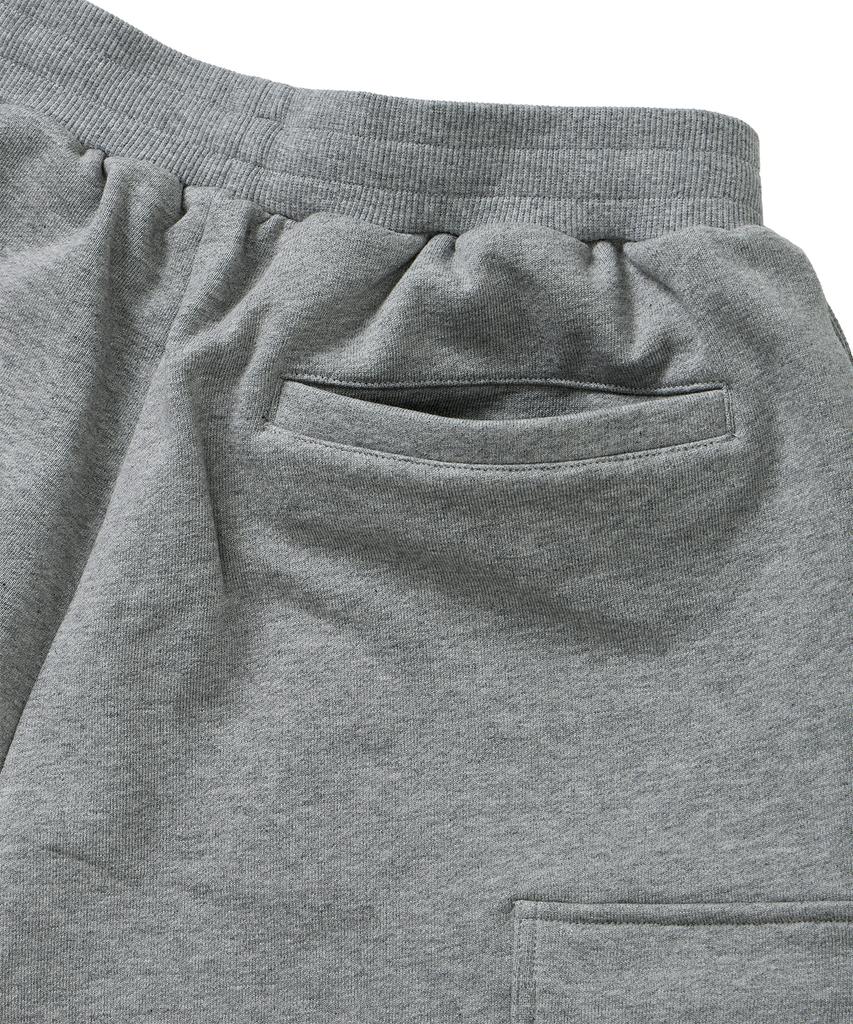 FOUNDPOCKET Wide Sweat Shorts Melange Gray