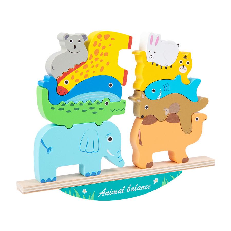 

Kids Animal Stacking ToysWooden Balance Stacking Montessori Toy Educational Development Learning Birthday Christmas Gift