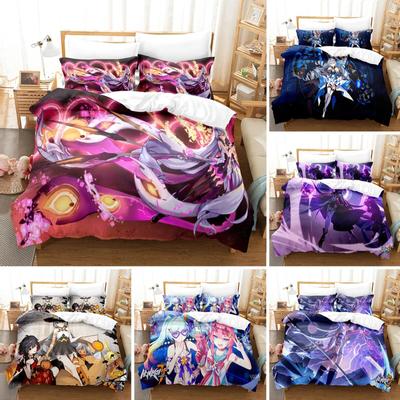 3D Anime Honkai Impact 3rd Bedding Set Printed Decorative Duvet Cover Set Bedclothes Quilt Cover Home For Aldult Kid Teen