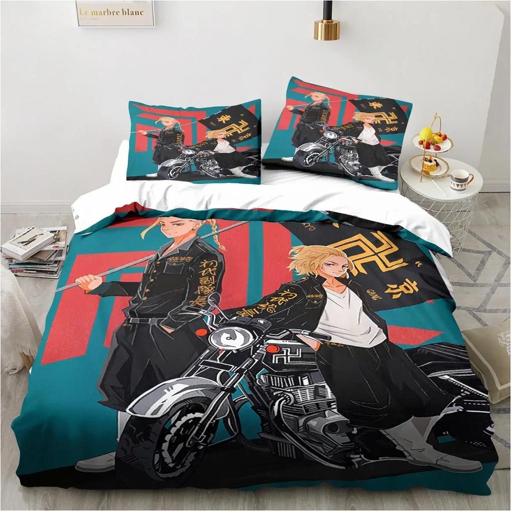 Anime Tokyo Revengers Ryuguuji Ken Sano Manjiro Duvet Cover Cartoon Bedding Sets Bed Set Quilt Comforter Covers Home Textiles