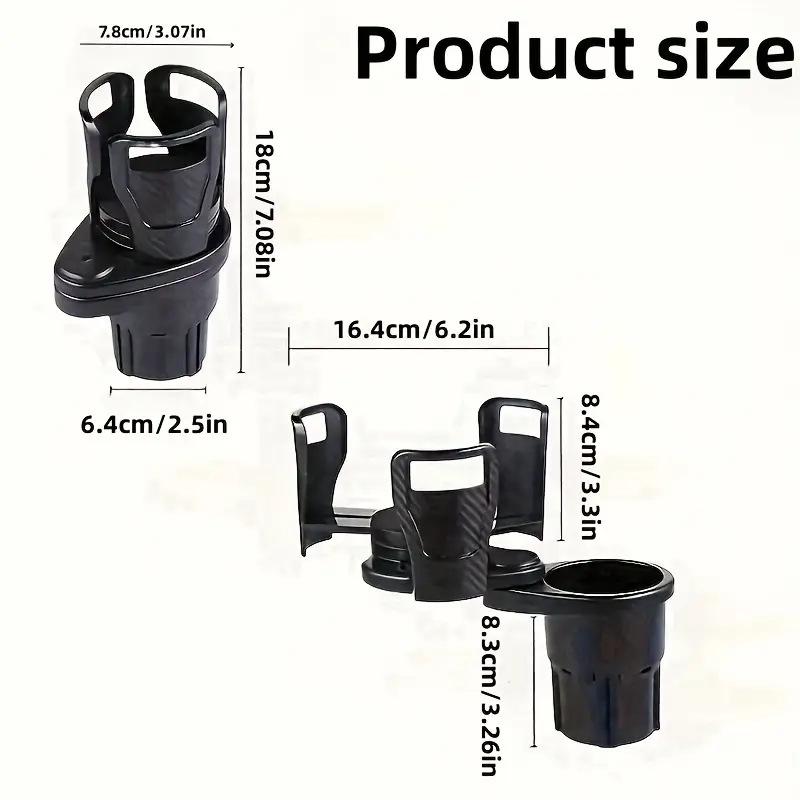 Dual-Layer Rotating Car Cup Holder with Multifunctional Storage