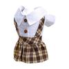 Fashion Dog Tartan Dresses Breathable Small Pet Clothes Puppy Photography Outfit