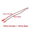10Pairs 22AWG Copper JST Connector Cable 2 Pin JST Heat Resistant 2 Pin Terminal Wire PVC Insulation Stable Connection