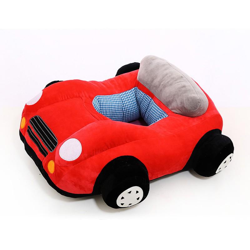 Children's Cartoon Car Plush Sofa Chair - Anti-Fall Learning Seat & Toy for Birthday Gift