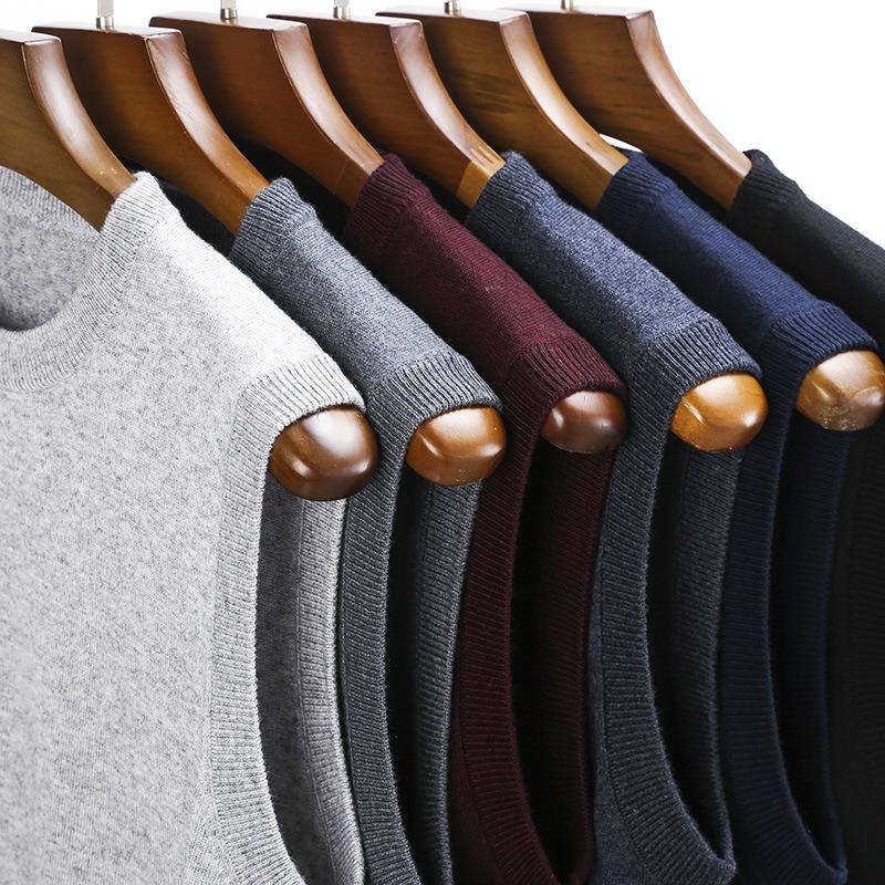 Men S Winter Sleeveless Knit Vest Middle Aged Solid Sweater