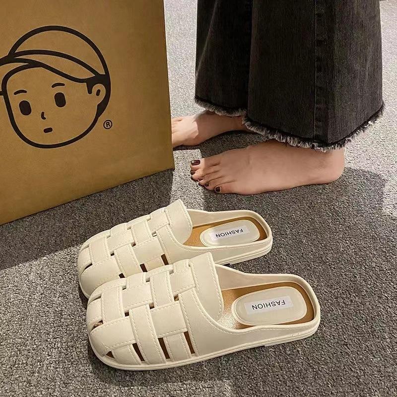 New Outer Wear One-pedal Women's Summer Slippers Bag Head Half-drag Cool Slippers Roman Style Versatile Casual Slippers Women