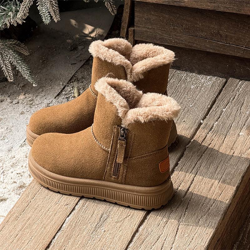 Zamszowe Śniegowce Damskie Buty Zimowe Skóra Naturalna Ciepły Plusz Zimna Zima Damskie Botki Rozmiar Plus 41