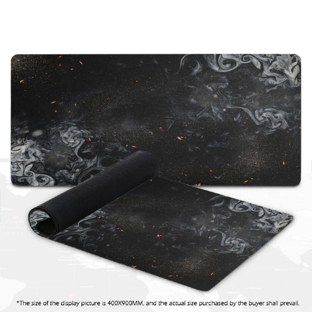 **XXL Gaming Mouse Pad Marble Smoke Fluid Art Deskmat Dark Purple Blue Swirl Gold Speck Non-Slip Rubber Overlock Keyboard Mat**