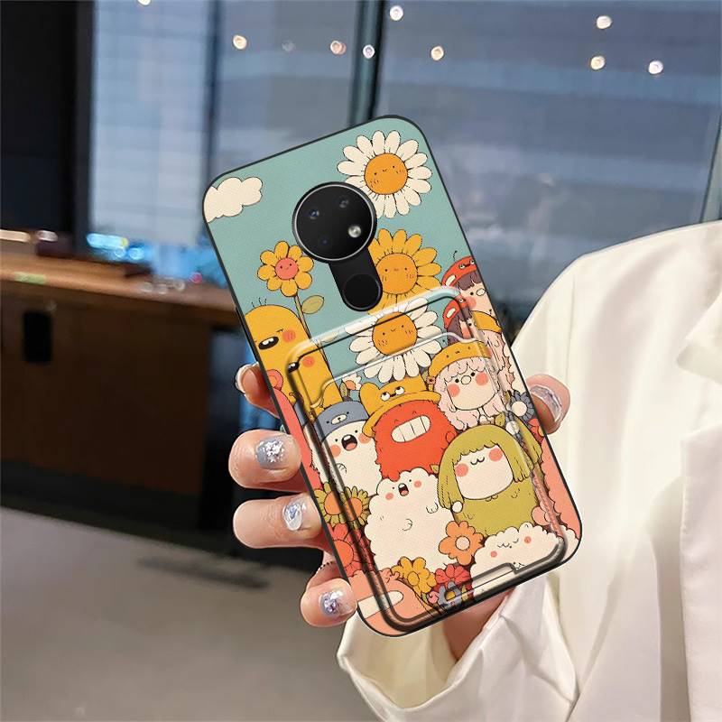 Card Sleeve Silicone Phone Case For Nokia 6.2/7.2 Full Wrap Anti-dust Soft Case Cute Back Cover Durable Anti-knock Cover