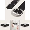Style Rivet Leather Belt With Metal Buckle For Street Fashion And Casual Wear
