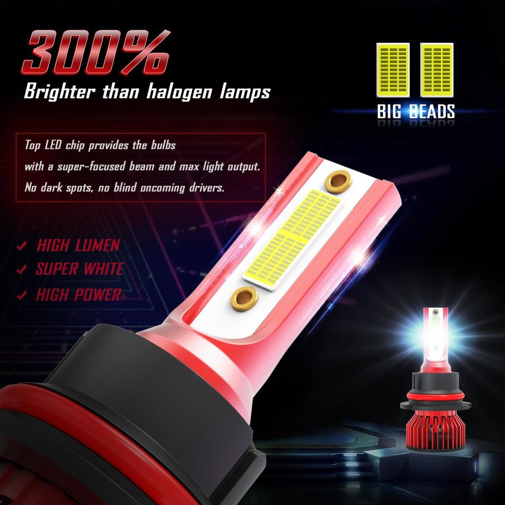 For 2002 2003 2004 2005 Dodge Ram 1500 2500 3500 9007 9145 High Low Beam Fog Lights High Low Combo, 6000K White Light, Pack Of 4