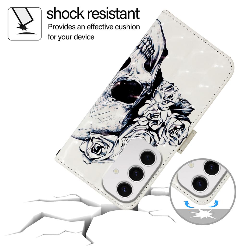 For Samsung Galaxy S24 FE Leather Case Pattern Printing Wallet Stand Mobile Cover with Strap
