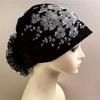 Turban Cap Floral Lace Caps Embroidery Beanie Hair Cover Cap Women Headscarf  Lady Female