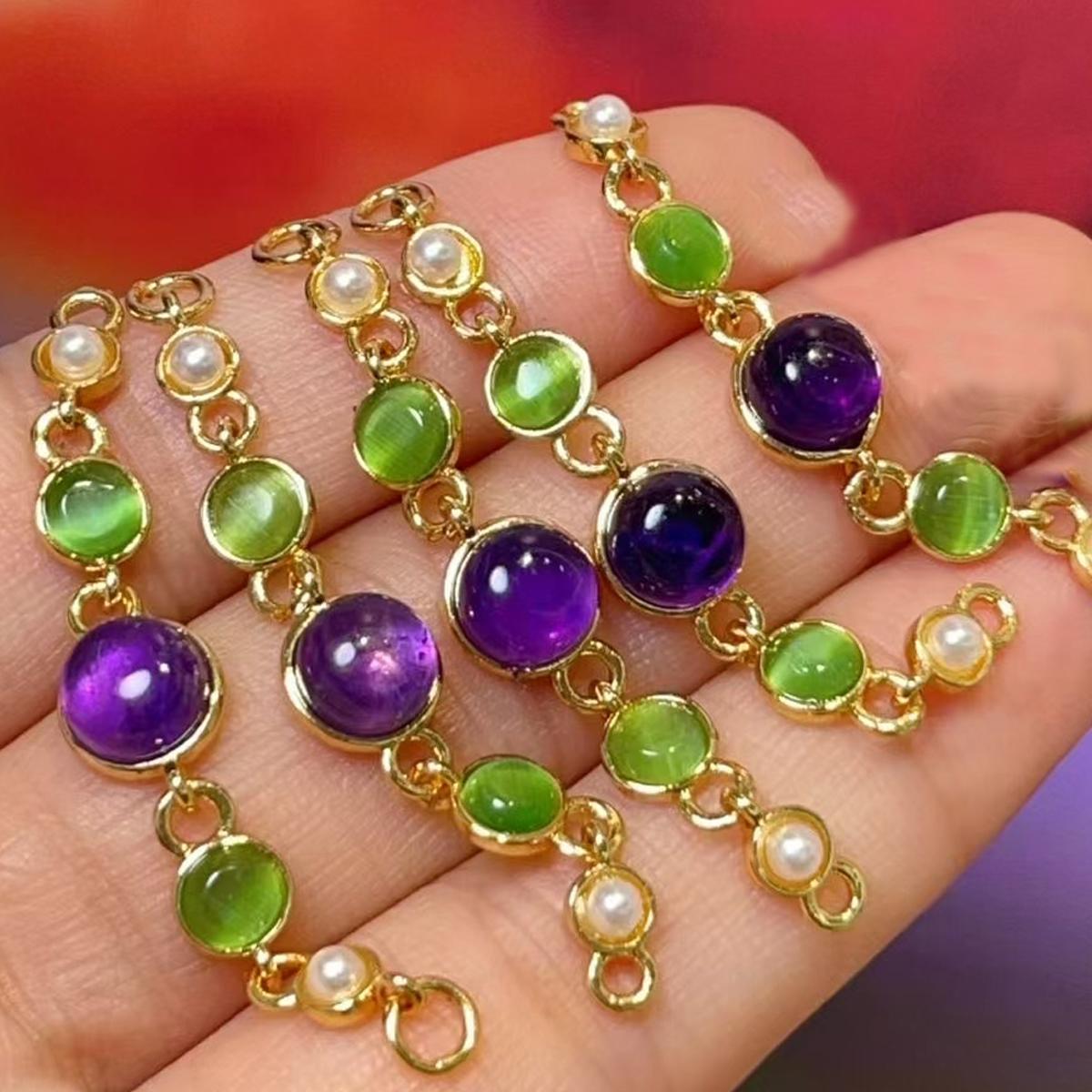 

5 шт., Подвеска-кристалл для исцеления ауры, Богемные натуральные аметистовые шармы для изготовления ювелирных изделий, Аксессуары для ожерелий и браслетов, Подвесной декор 6×40 мм 5Pcs/6x40mm