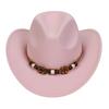 Western Cowboy Top Hat Spring And Autumn New Jazz Hat Big Brim Pentagram Belt Accessories Felt Hat Men And Women