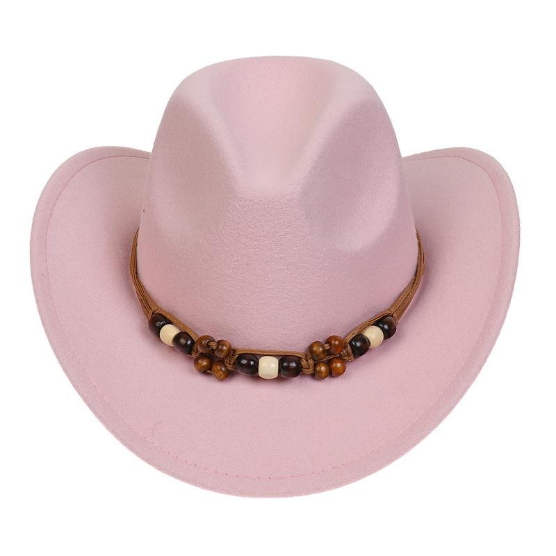 Western Cowboy Top Hat Spring And Autumn New Jazz Hat Big Brim Pentagram Belt Accessories Felt Hat Men And Women