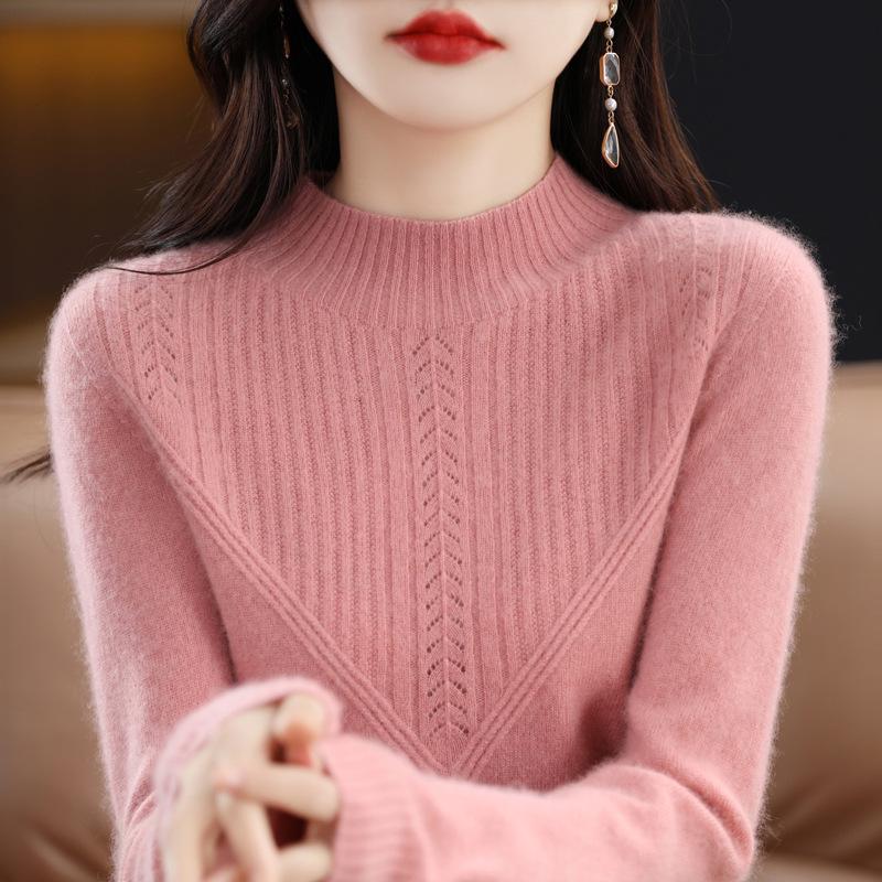 Women's 2023 New Fashion Wool Sweater - Spring & Autumn Solid Color Loose Knitwear