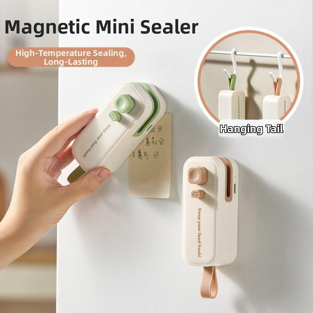 New Rechargeable Mini Sealing Machine Handheld Portable Magnetic Sealing Clip Food Sealer Clip for Plastic Bag Snack Bag