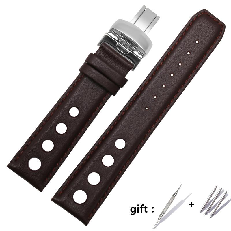 Cinturino in Vera Pelle da 20mm per Orologio Tissot Serie Sports Racing PRS516 T91 1853 da Uomo con Chiusura a Farfalla Cinturino Morbido in Pelle di Mucca