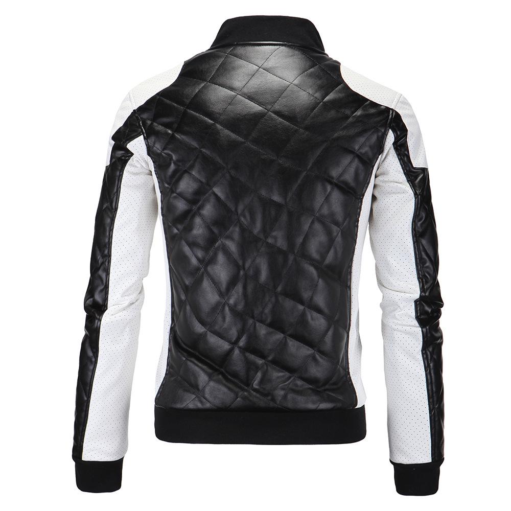 2016 Autumn/Winter Men's European Stand-up Collar Motorcycle Leather Jacket Plus Size Fashion.