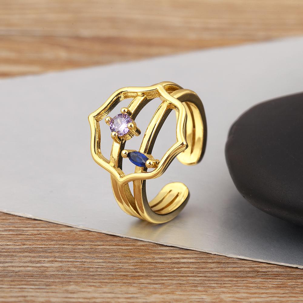 

Nidin Hot Sale Flower/Star/Heart/Evil Eye Shape Shine Zircon Charm Open Ring Adjustable For Female Male Jewelry Accessories resizable