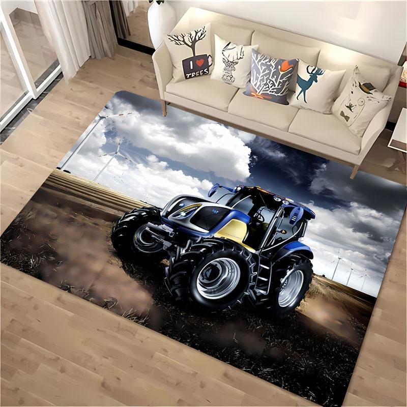 Car Tractor Series Pattern Carpet, Living Room and Bedroom Household Items, Kids Room Sofa Mat Doormat Floor  Anti-slip Rug Gift