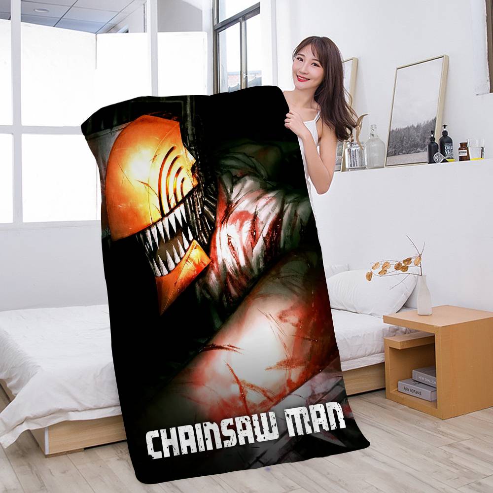 Toalla de Playa para Nadar Anime Chainsaw Man Toalla Suave Absorbente Paño de Lavar Regalos para Niños Viajes Camping Gimnasio