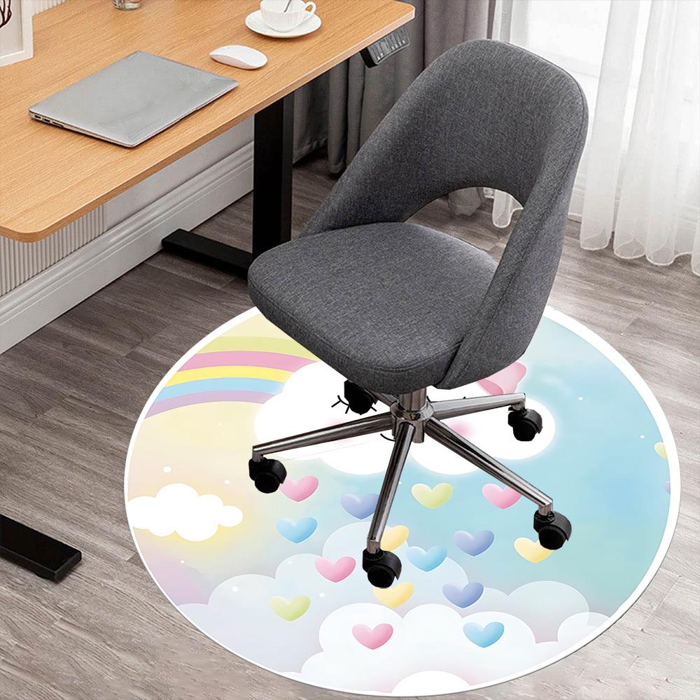 

1pc cloud heart Round Chair mat Area Rug - Non-Slip, Floor Mat for Office, Bedroom, and Indoor Decor c1125447 80cm by 80cm