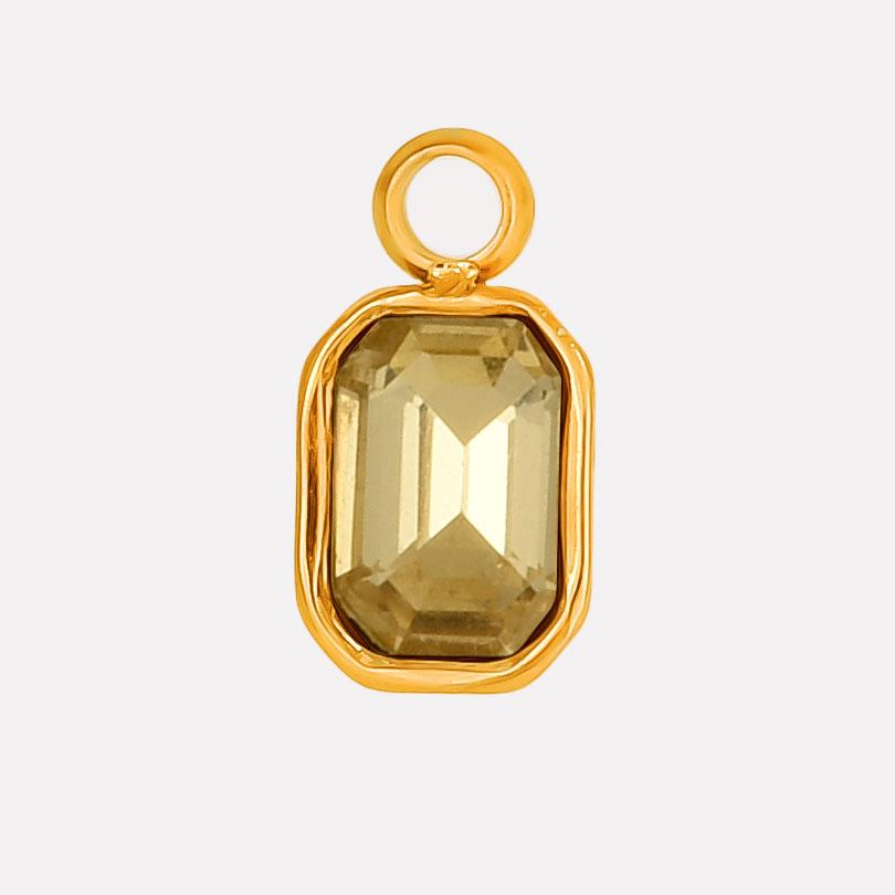 6pcs Different Color Stainless Steel Rectangle Charms For Jewelry Making Supplies Luxury Glass Stone Pendant Charm DIY Earrings