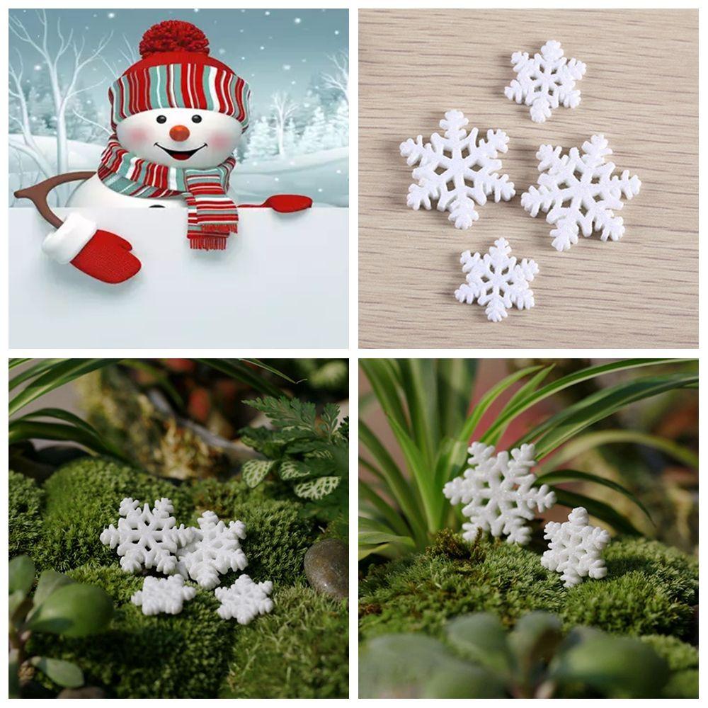 10Pcs New Craft Accessories Resin Decor Landscape Ornament Snowflake Christmas Decoration Plant Pot
