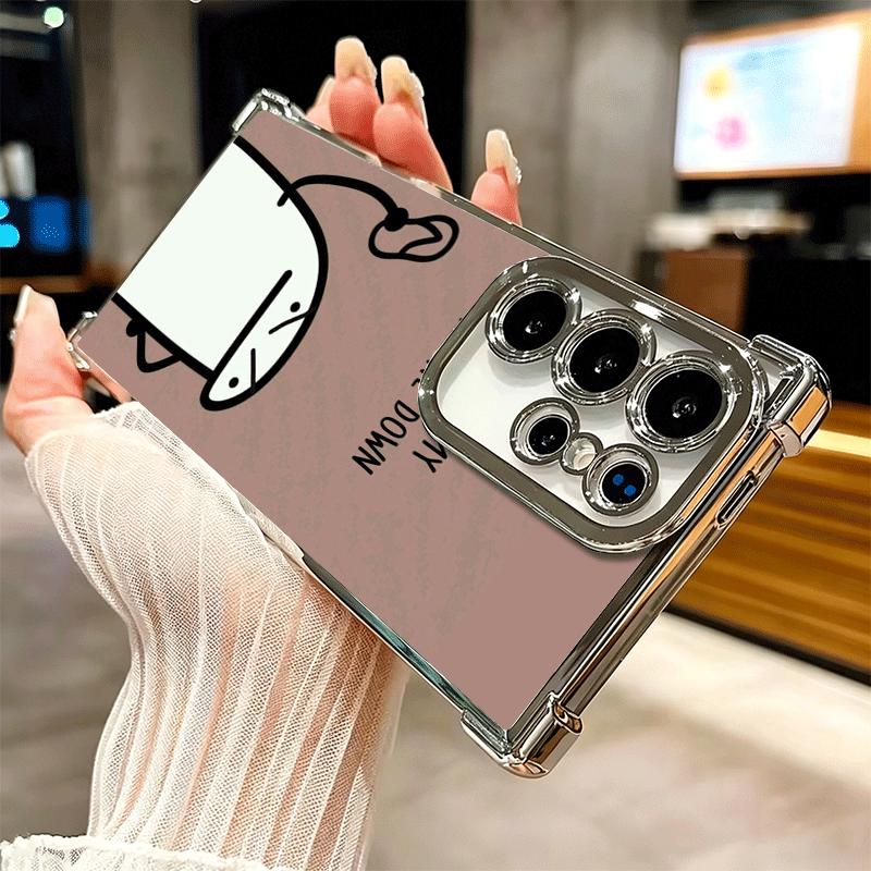 Funny Dont Touch My CallPhone Plating Phone Case For Samsung Galaxy S24 S25 FE S26 Edge S23 Ultra S22 S21 Plus S20 Anti-Fall Air