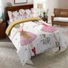 100% High-Quality Ballerina Girl Comforter Bedding Sets Unicorn Bed Cover Set Single Pink Cartoon Princess Bedroom Set Bedding