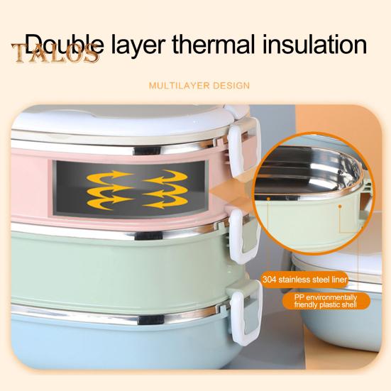 1 set recipient Bento de mare capacitate termică fără BPA, util pentru studenți lucrător, recipient pentru mâncare pentru picnic, rechizite pentru exterior