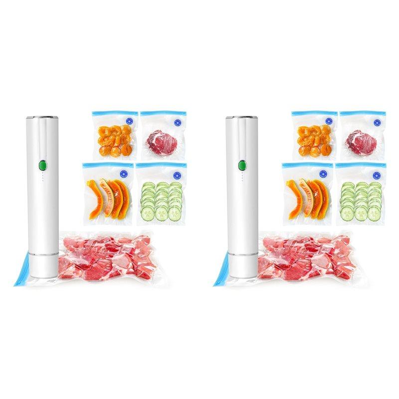 

ABUL-2X Vacuum Sealer For Food - Cordless Handheld Food Vacuum Saver With 10 Pcs Sealer Bags, For Food Preservation & Fresh белый
