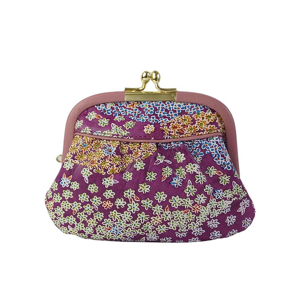 

platinum Made in genuine clasp Japanese clasp floral compact coin coin [PROUD sac] Japan, leather, wallet, women s, clasp, pattern, wallet, pattern, винний