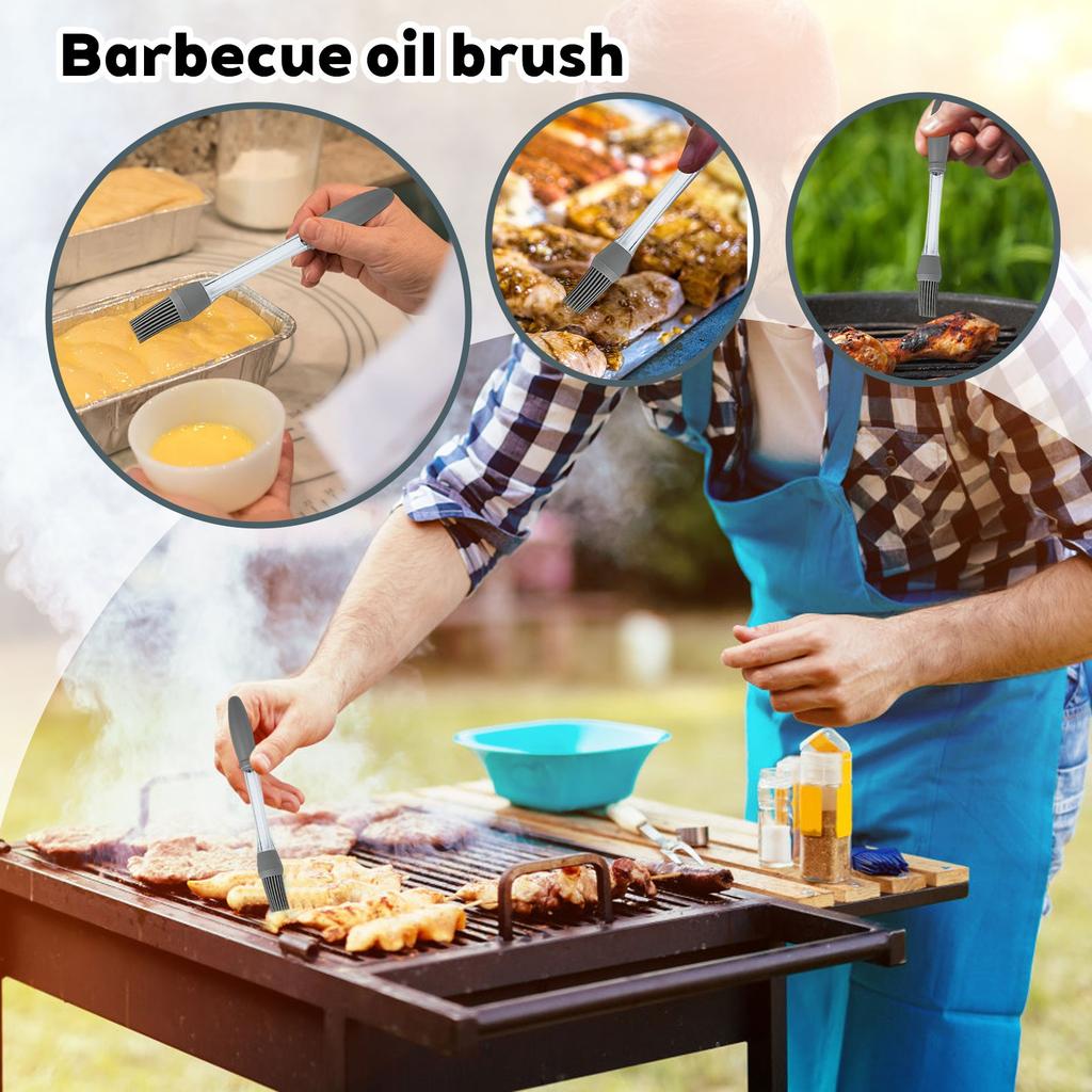 3pc Silicone Oil Brush Baking Brush For BBQ Baking, Brush For Baking Cooking Kitchen Gadgets Home Outdoor Use