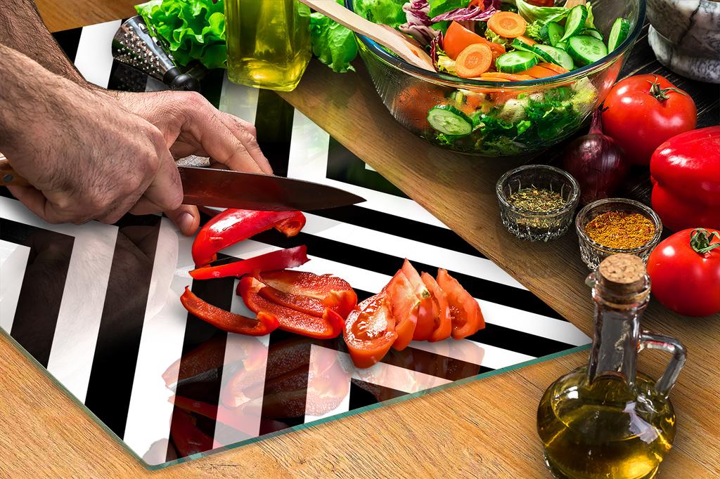 GLASS CUTTING BOARD 35x52 Stripes