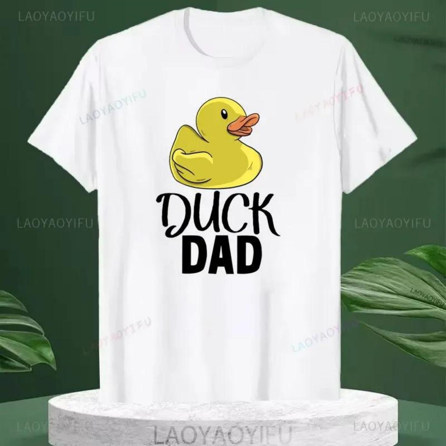

Kawaii Daddy Duck Rubber Duck Dad Printed Tshirt Funny Woman Mens Top TShirts Normal T Shirt Cotton Fashion Streetwear S чёрный