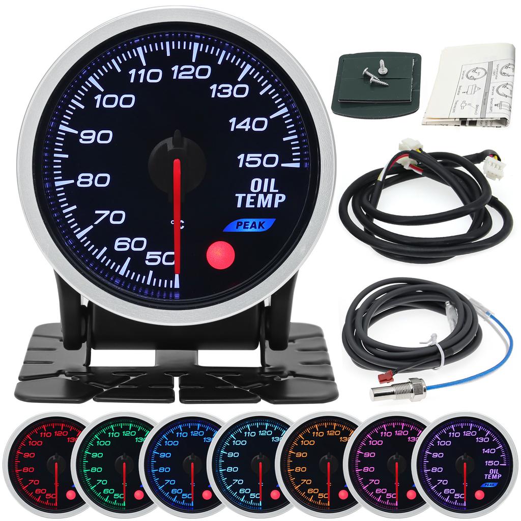 52mm 8 Colors Car Gauge Oil Pressure Bar PSI Water Temp Oil Temp EGT Exhaust Temp Turbo Boost Tachometer Fuel Level Gauge Meter
