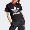Adidas Originals Adicolor Classics Trefoil Logo Print Short Sleeve T-Shirt Women Tops Black IK4035