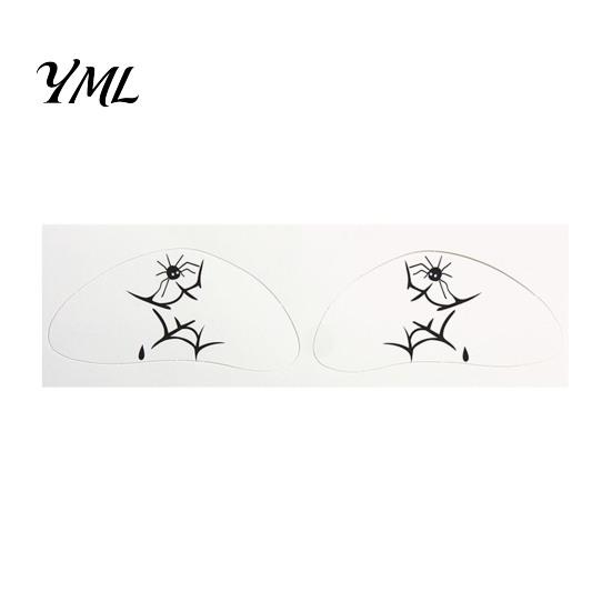 Water Transfer Body Stickers Halloween Makeup Eye Temporary Tattoos, Waterproof Spider Web Bat Eyeliner Scary Face Decals Shadow Tattoo Sticker