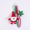 1 Piece Christmas Gifts Funny Crochet Santa Claus Doll Keychain Cute Handmade Plush Wool Knitted Santa Claus Ornament Decoration