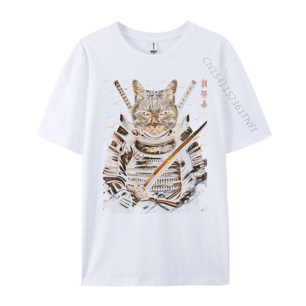 Cat Samurai Ninja Cat Samurai Art Ukiyo E Funny T Shirts Winter Shirts For Men Graphic T Shirts Men Male Clothes Tshirt for Men