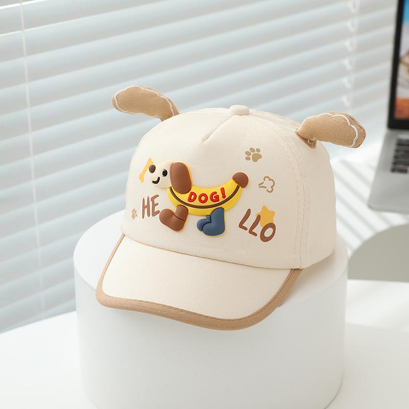 2026 Spring New Kids Baseball Cap 50-52cm 1-6 Years Cartoon Banana Dog Print Girls Sun Hats Visor Adjustable Boys Caps