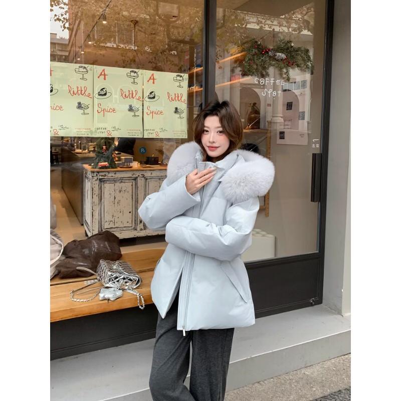 ZOSOUL Women's Korean Style Hooded Fleece-Lined Padded Jacket