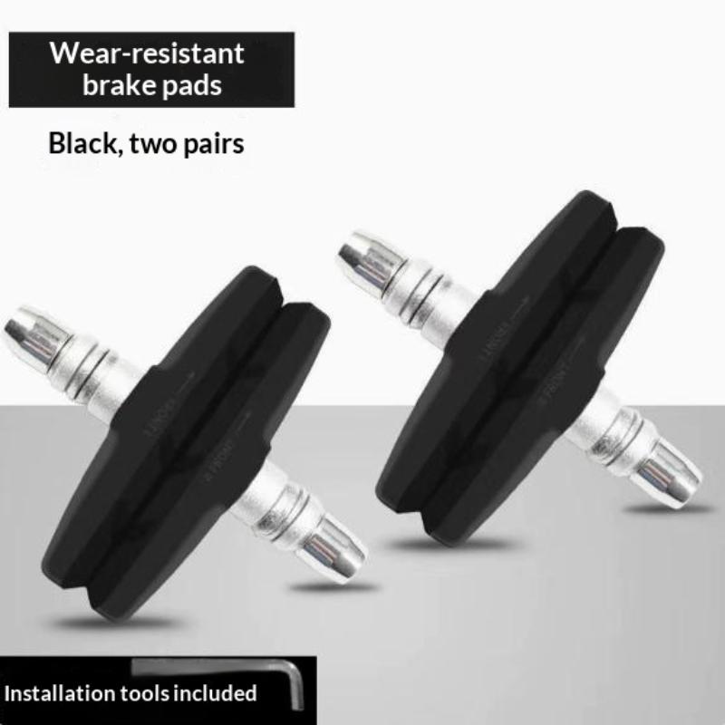 2 Pairs Durable Cycling Accessories Road Bicycle Silent Brake Pads Cycling V Brake Holder Pads Shoes Rubber Blocks