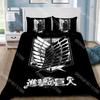 Modisches Anime Attack on Titan Bettwäsche-Set Einzelbett Doppelbett Vollgröße Queen Size King Size Bettwäsche-Set Kinderzimmer Bettbezug-Sets Bettlaken-Set