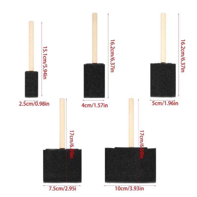 Sponge Brushes Set For Painting And Crafting With Foam Heads And Ergonomic Wood Grips for Various Painting Coloring Task